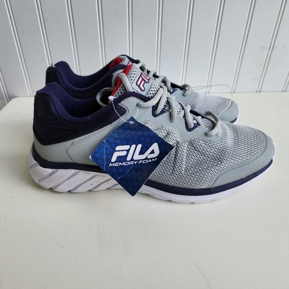 New FILA 1rm01403-077 Men's Memory Sportland Running Gray Purple Lace Sz 8.5